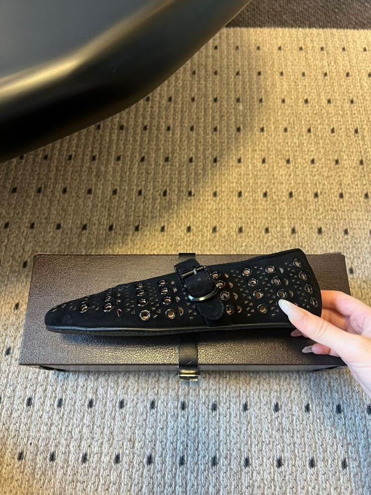ALAÏA BALLET FLATS VIENNE IN SUEDE