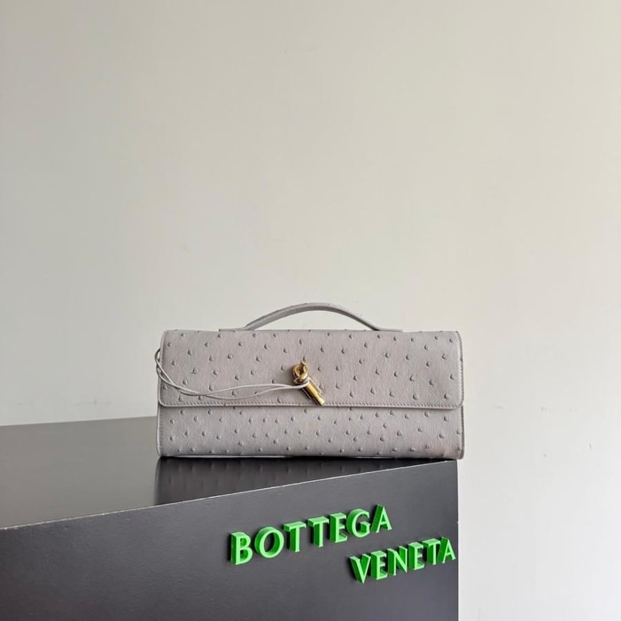 Andiamo Clutch in Ostrich Leather