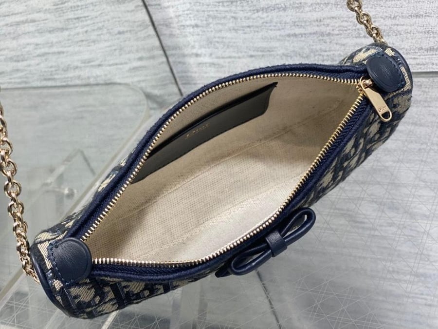Dior Oblique Bow Pouch with Chain