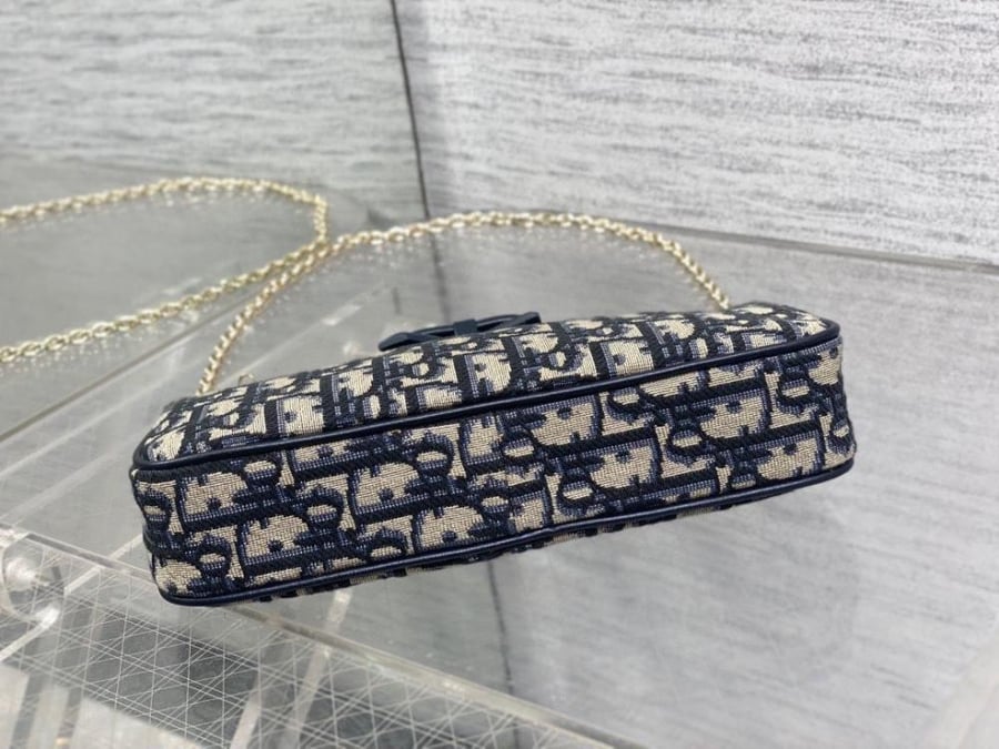Dior Oblique Bow Pouch with Chain