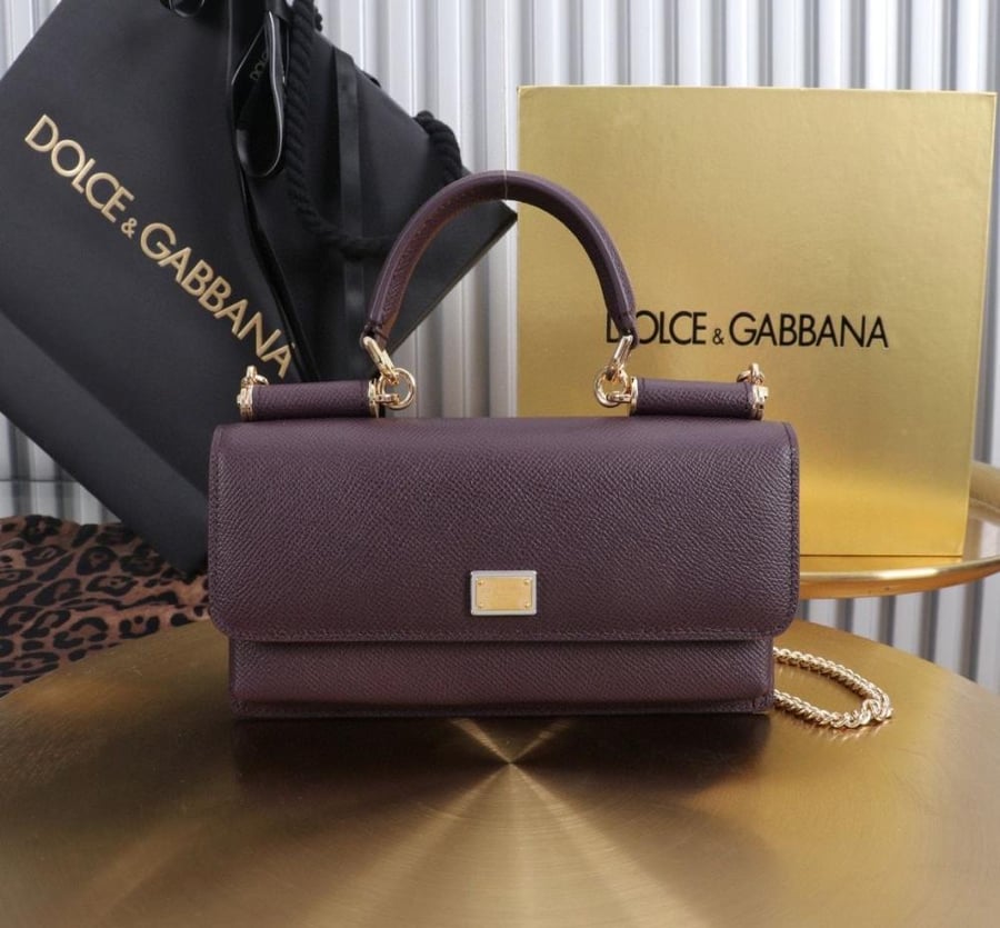 Dauphine-print calfskin mini bag