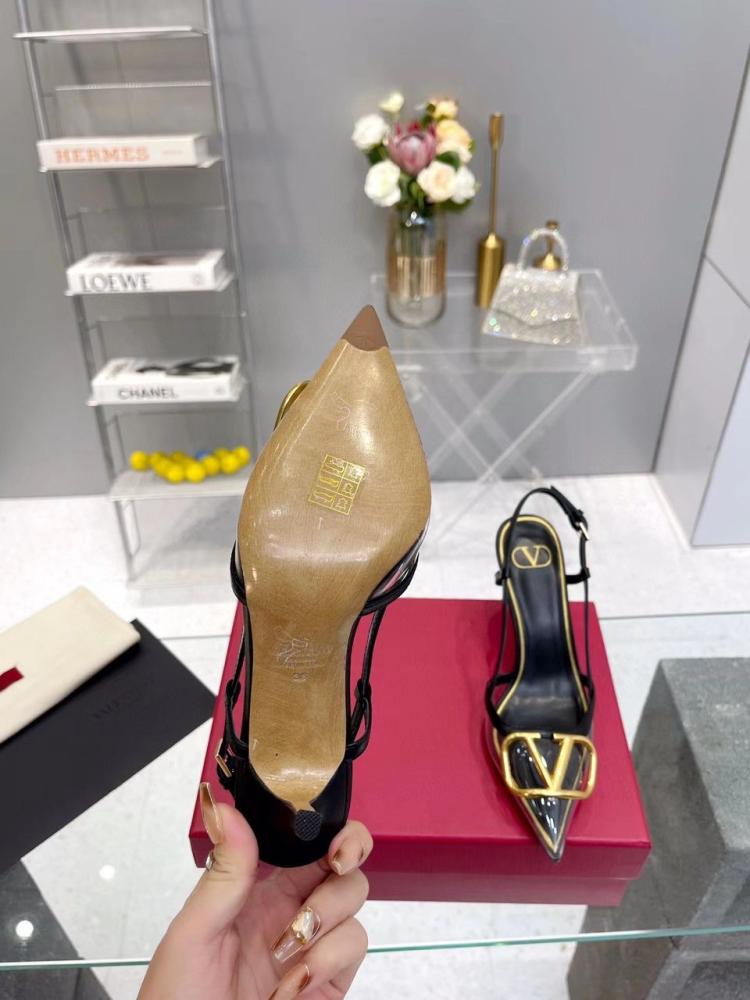 VLOGO SIGNATURE CALFSKIN SLINGBACK PUMP 80MM / 3.15 IN