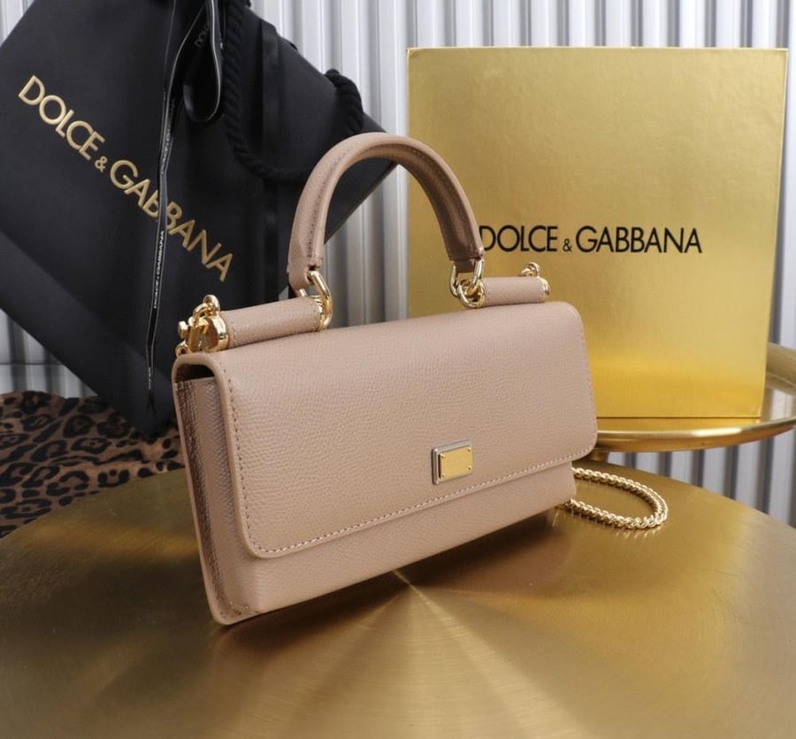 Dauphine-print calfskin mini bag