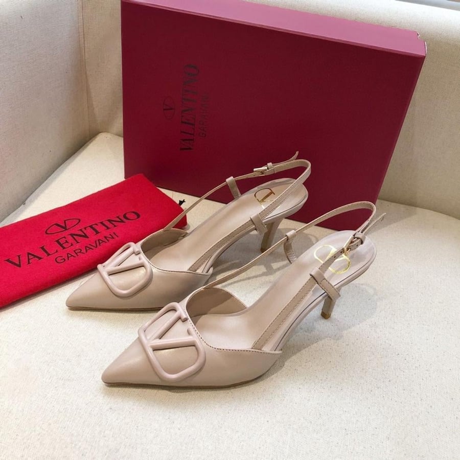 VLOGO SIGNATURE CALFSKIN SLINGBACK PUMP 80MM / 3.15 IN