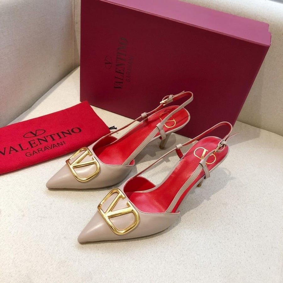 VLOGO SIGNATURE CALFSKIN SLINGBACK PUMP 80MM / 3.15 IN