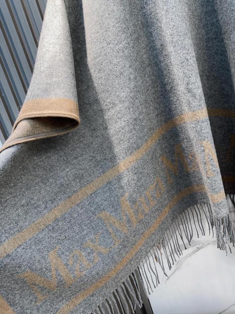 Jacquard wool poncho