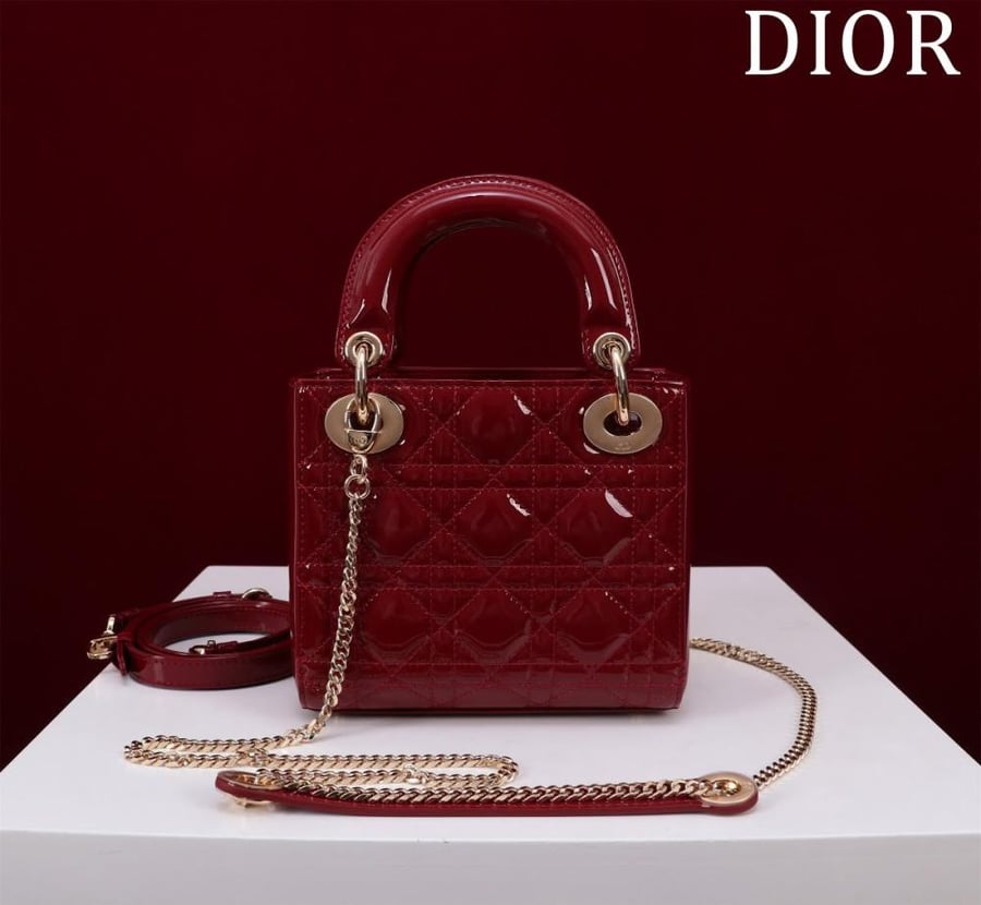 Mini Lady Dior Bag - Red Cherry