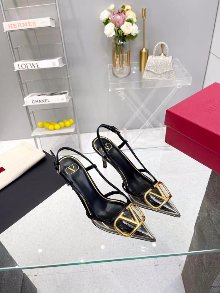 VLOGO SIGNATURE CALFSKIN SLINGBACK PUMP 80MM / 3.15 IN