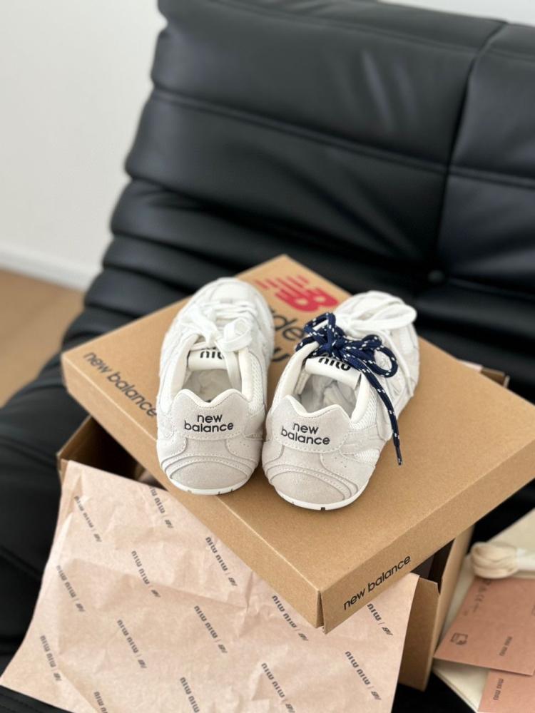New Balance X Miu Miu 530 SL Suede and Mesh Sneakers