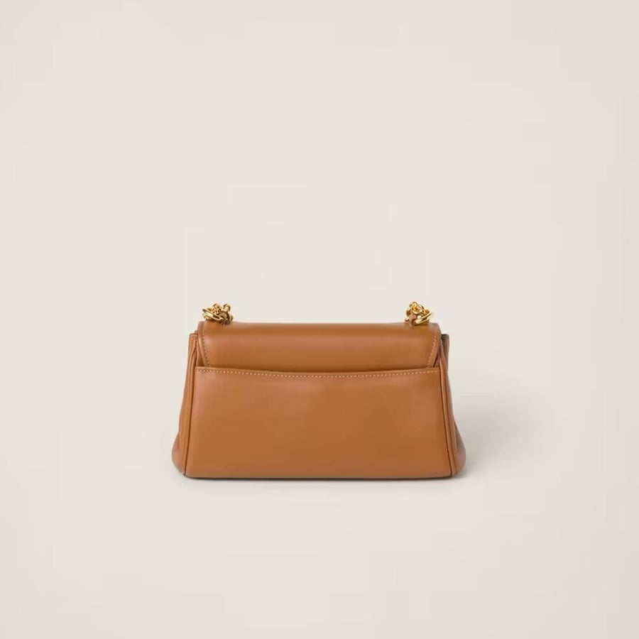 MIUMIU Leather shoulder bag Color: Cognac color