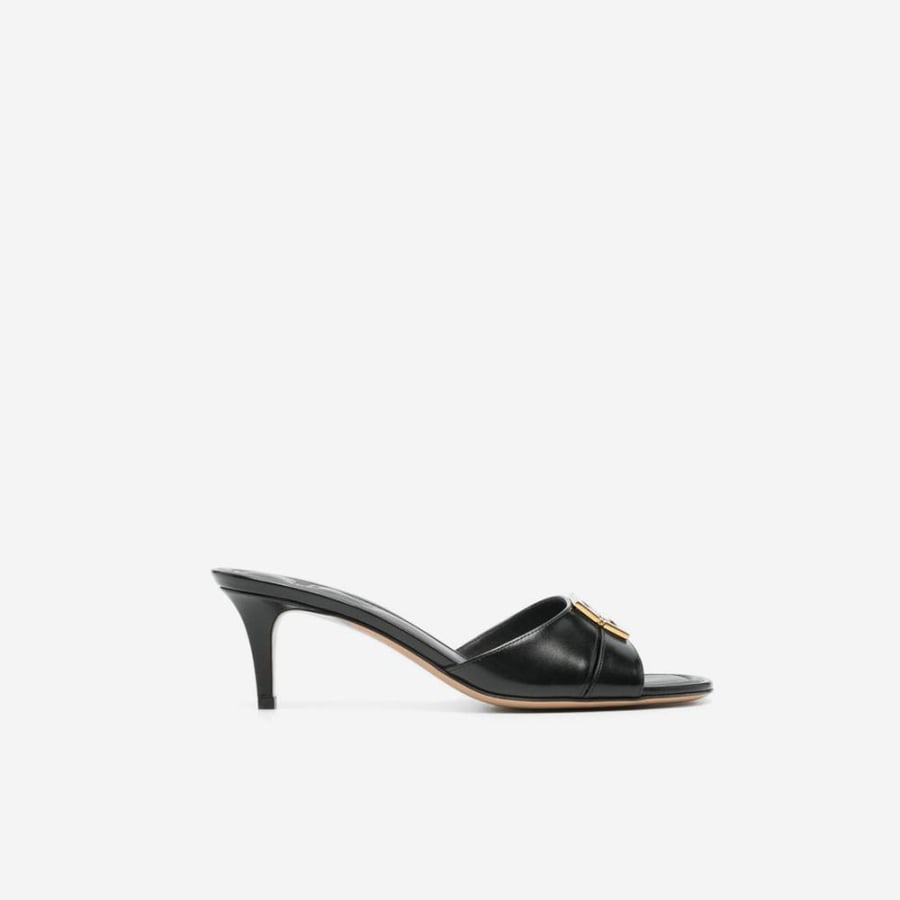 FENDI Ffold Logo Plaque Sandals