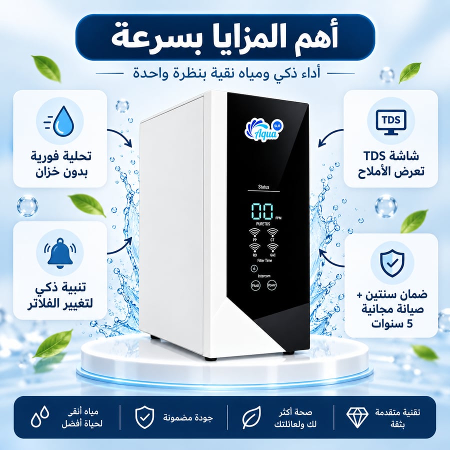 جهاز تحلية مياه ديجيتال بدون خزان أكوا بلو بيورما