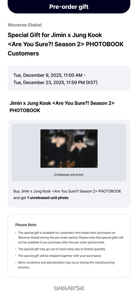 Jimin x Jung Kook “Are you sure”   PHOTOBOOK