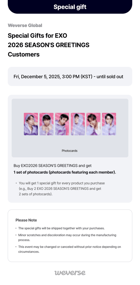 EXO 2026 Season's Greetings