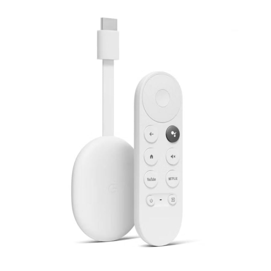Chromecast مع Google TV - 4K مع جهاز بث عن بعد أبيض