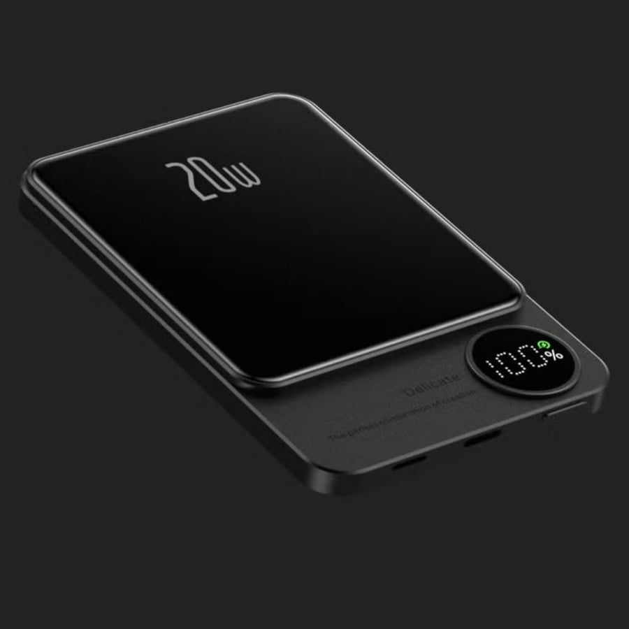 Portable magnetic power bank with PD 20W and 15W fast wireless charging for MagSafe - external battery compatible with iPhone