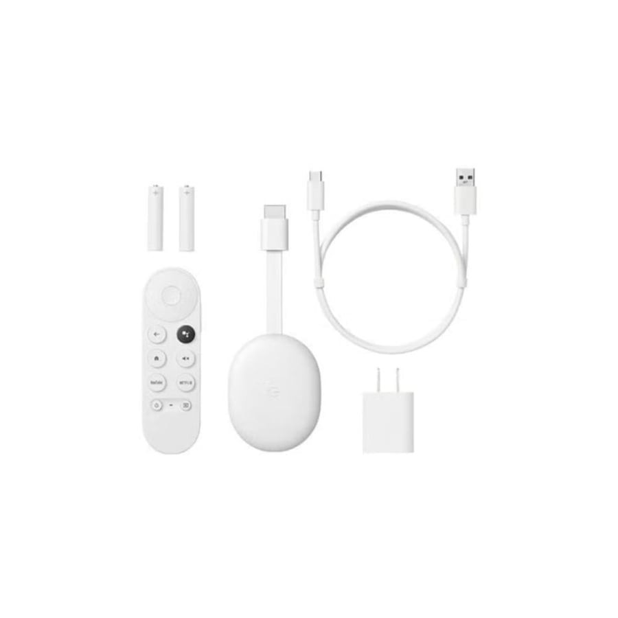 Chromecast مع Google TV - 4K مع جهاز بث عن بعد أبيض