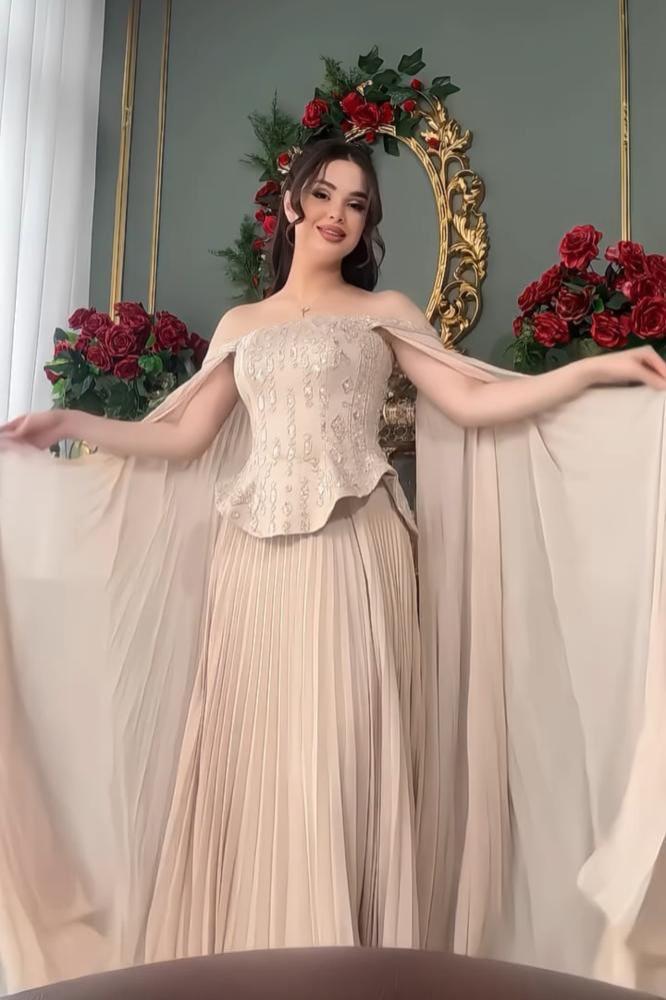 فستان سهرة تب كسرات