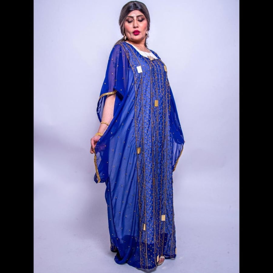 The navy blue light dress