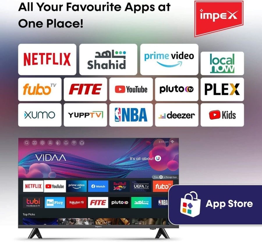 ايمبكس شاشة بلاتينا 55 انش 4 كيه UHD من امبكس نظام تشغيل فيدا او اس شا
