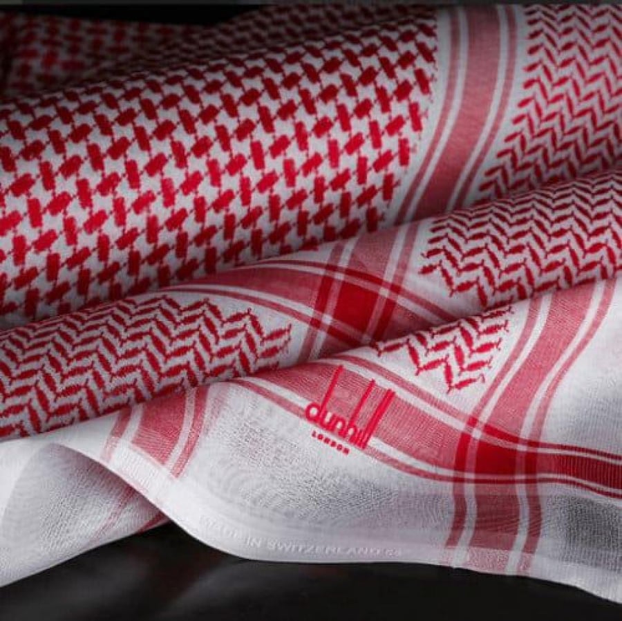 شماغ دنهل احمر شلش المميز الهدب اخر اصدار