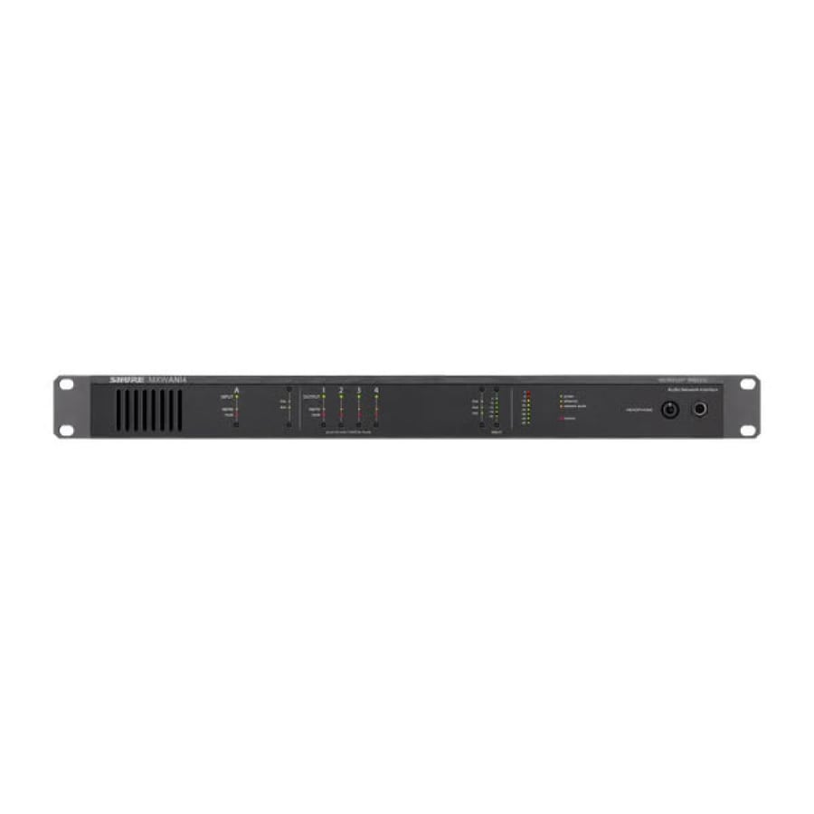 واجهة شبكة صوت لاسلكية 4 قنوات (Dante/PoE) – Shure MXWANI4 (UK)