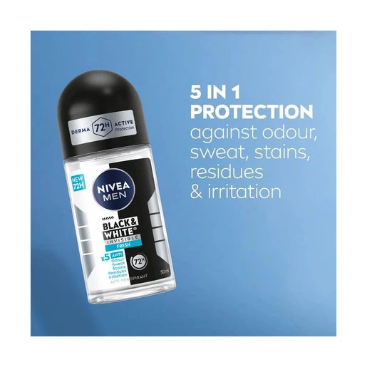 نيفيا مضاد للتعرق رول أون أسود وأبيض للرجال ٥٠ مل