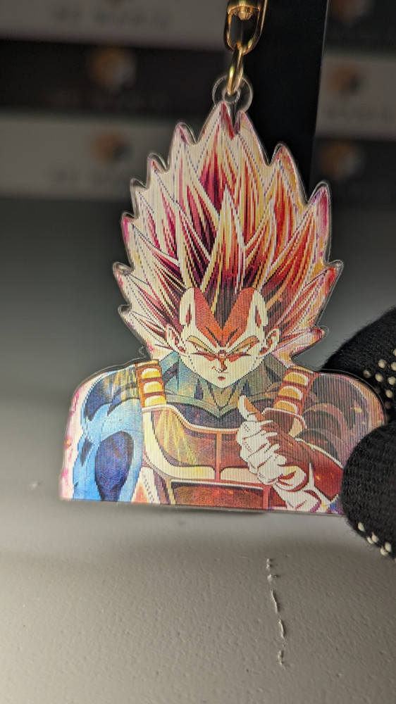 Moving picture medal of Vegeta from Dragon Ball.