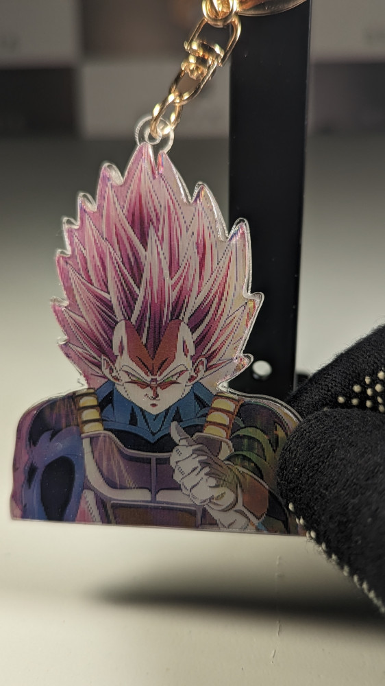 Moving picture medal of Vegeta from Dragon Ball.