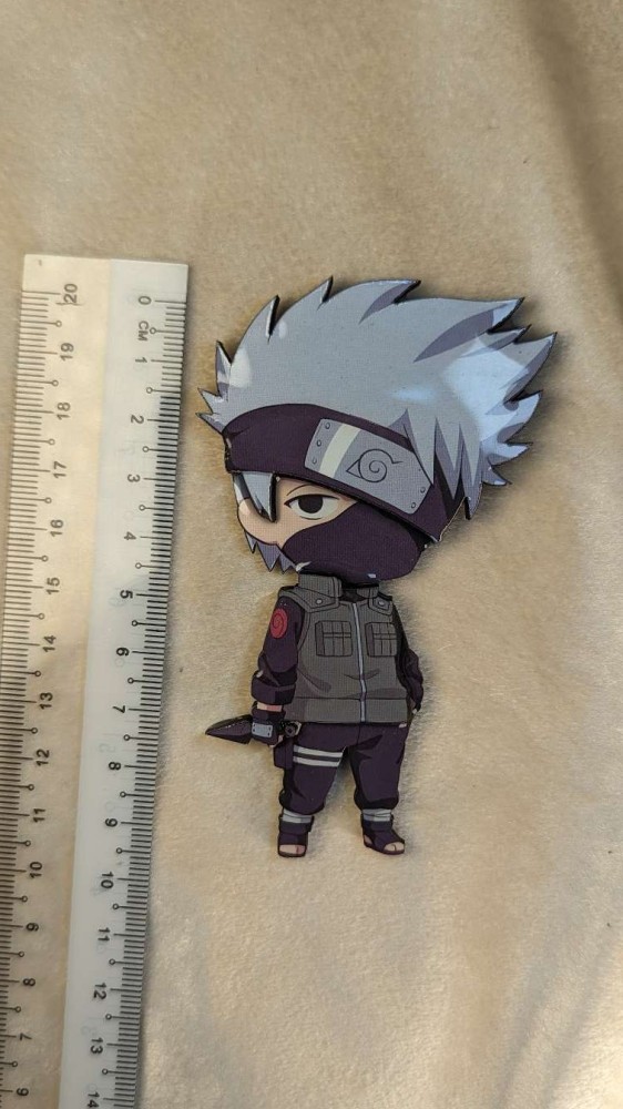 Refrigerator magnet Kakashi from Naruto in 3D with a shiny cover.