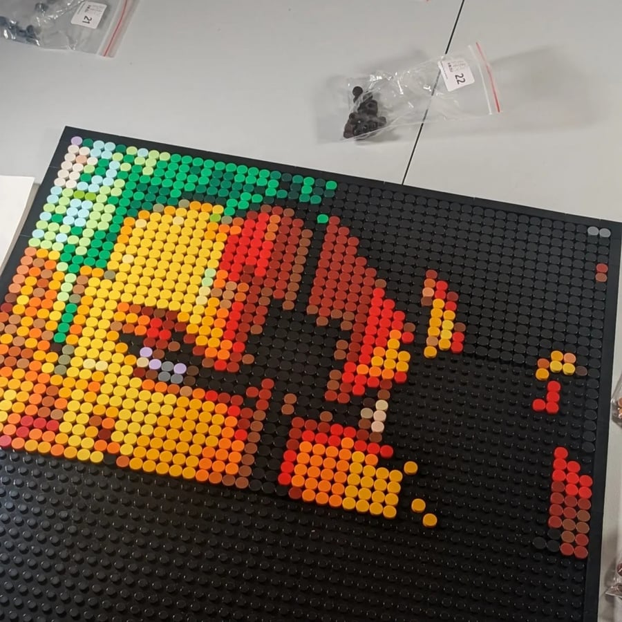 Pixel One Piece board assembly like Lego, 2304 pieces.