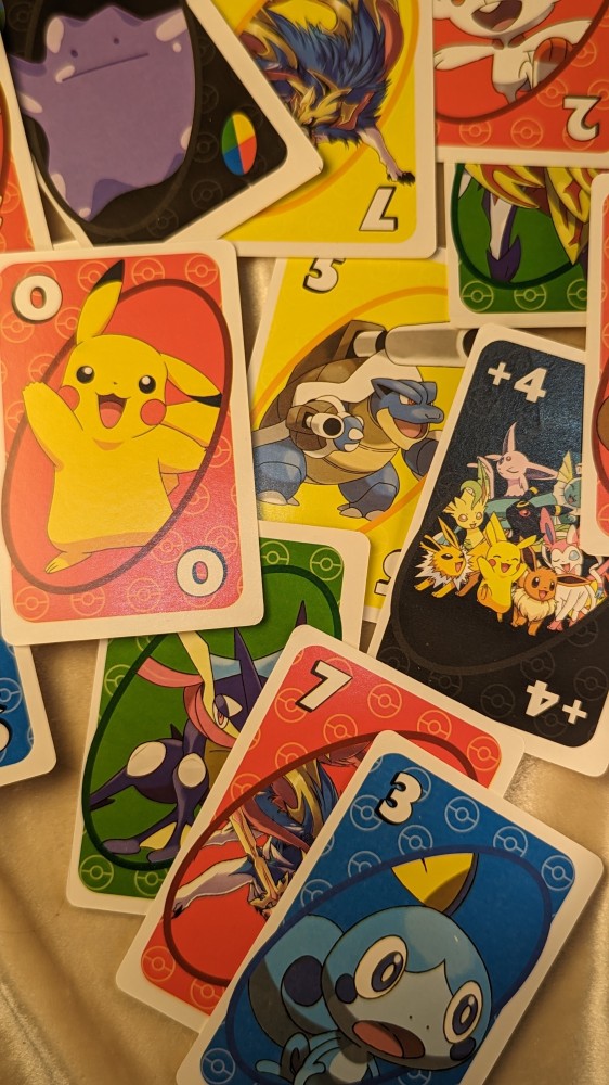 UNO playing cards Pokémon.