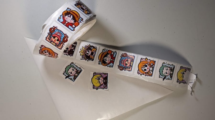 One Piece character sticker roll
