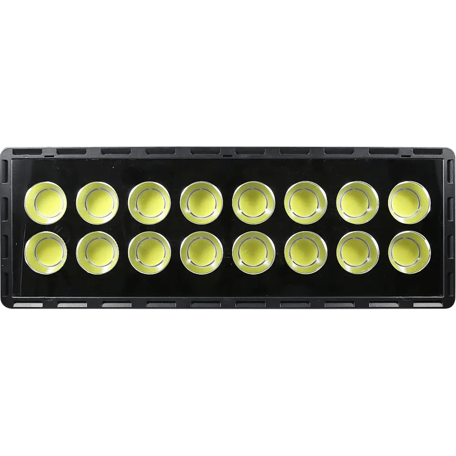 External flashlight, light color white, rectangular, 16 lenses, 400 watts