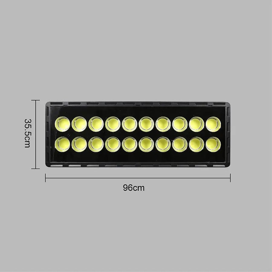 External flashlight, light color white, rectangular, 16 lenses, 400 watts
