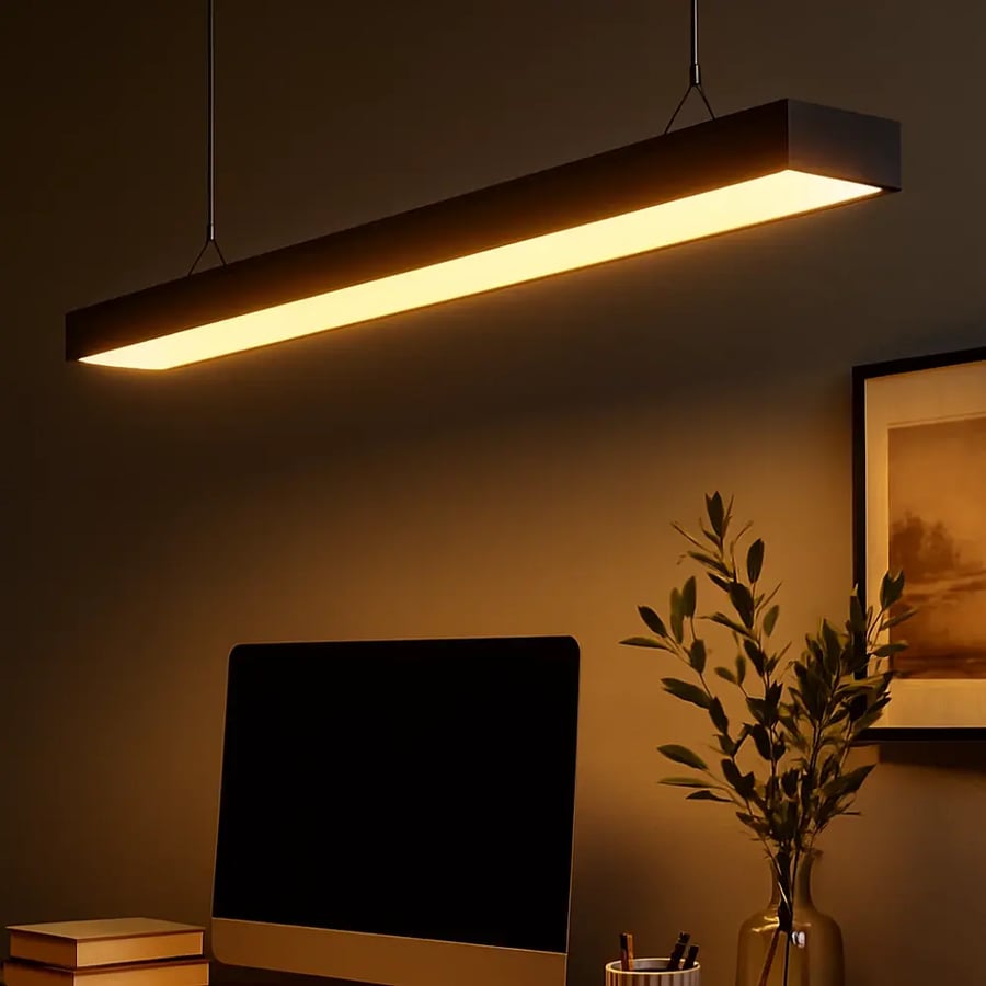 Desk-mounted panel flashlight or grab black cover, yellow lighting color, 60 watts, length 120 cm