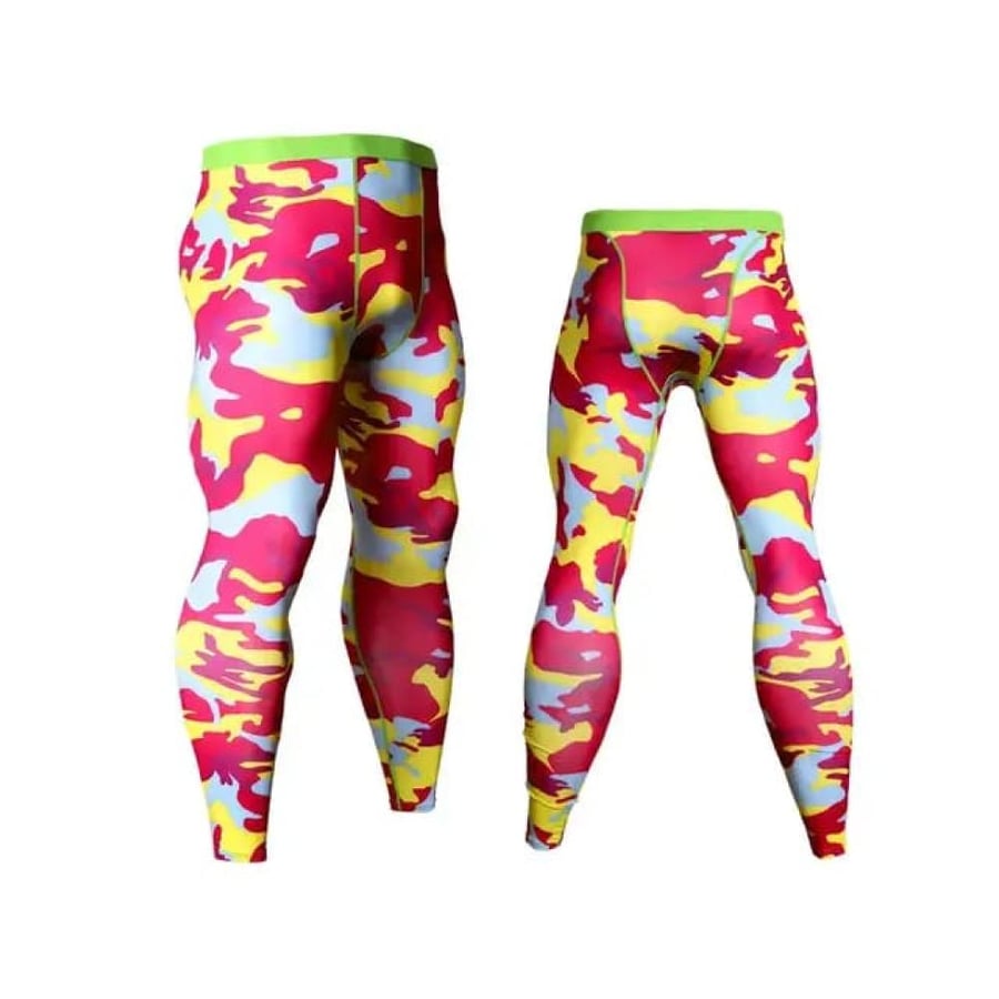 بنطلون تايت لجينز رياضي ضاغط كمال أجسام مموه - Compression Camo Tight Pants