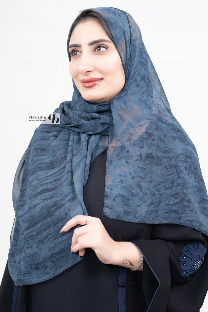 طرحة شيفون مشجر BB304