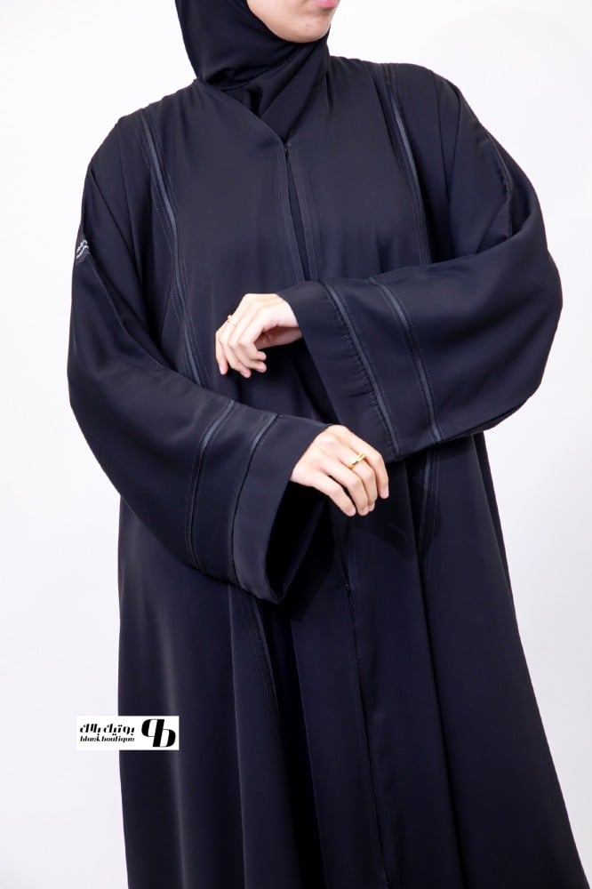 عباية نص كلوش بلاك بيري مع كسرات اسود BB193