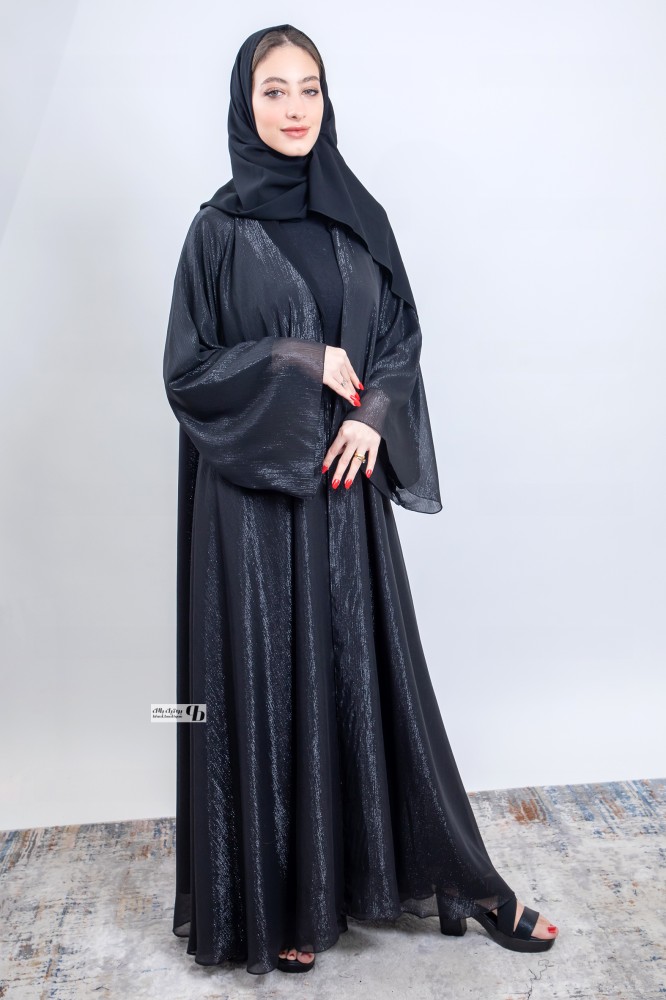 عبايه قماش شيفون سهره دبل كلوش BB245
