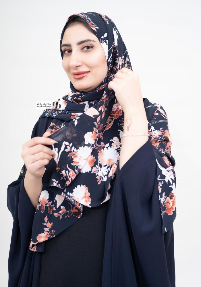 طرحة شيفون مشجر BB309