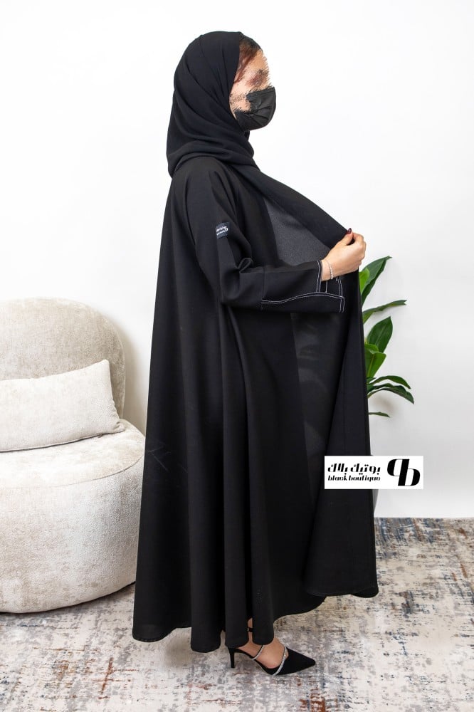 عبايه مكره دبل كلوش قماش العبايه كتان BB025