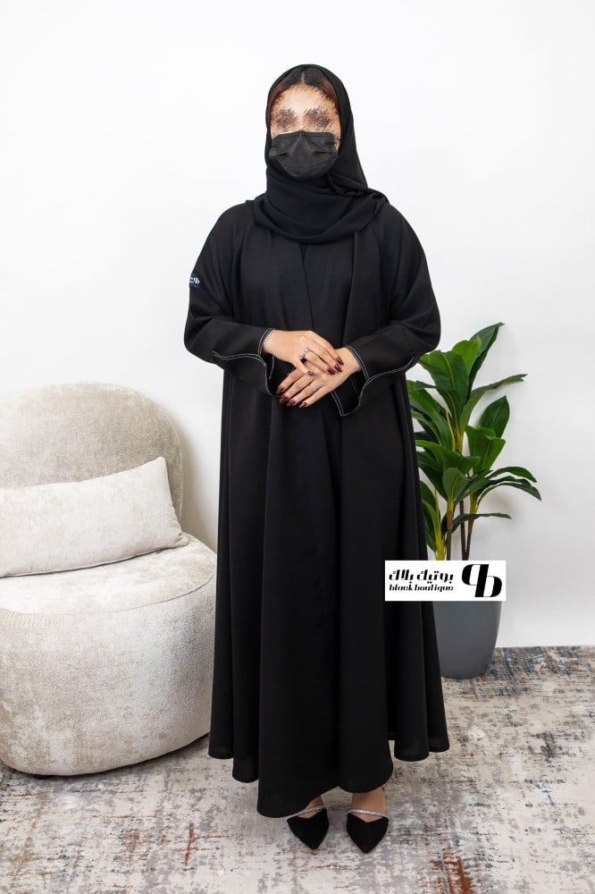 عبايه مكره دبل كلوش قماش العبايه كتان BB025