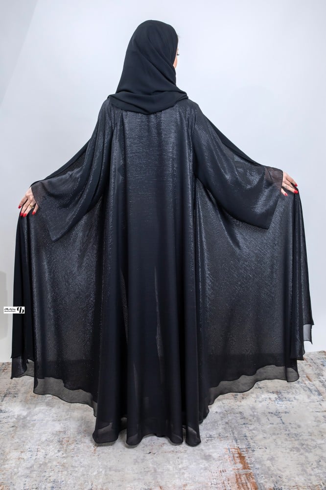 عبايه قماش شيفون سهره دبل كلوش BB245