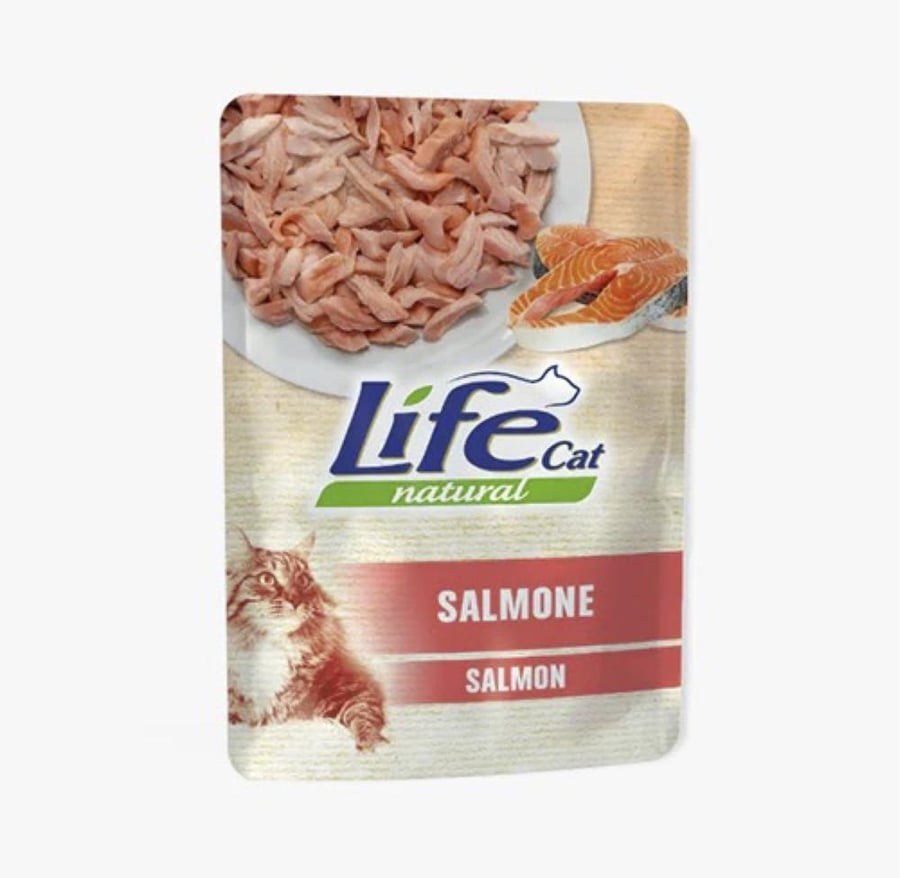 لايف كات ظرف طعام رطب للقطط سالمون Life Cat Wet Food For Kittens With Salmon 70g
