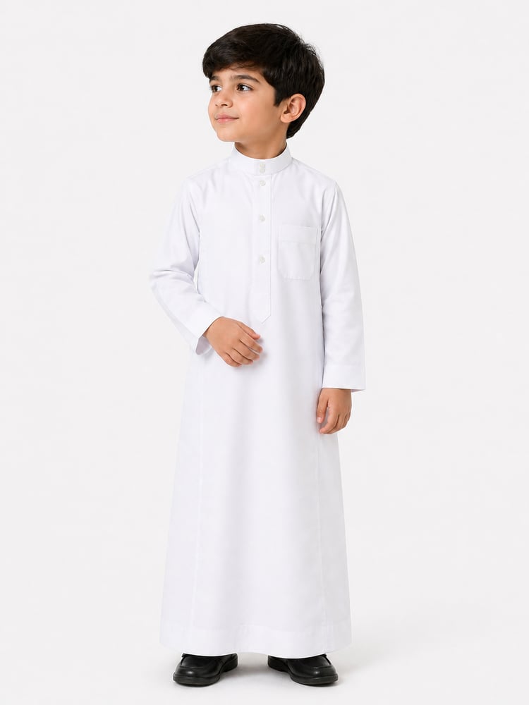 الدفه ثوب أطفال جاهز صيفي أبيض