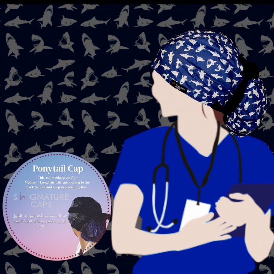 Surgical cap Shark  "قبعة جراحية"