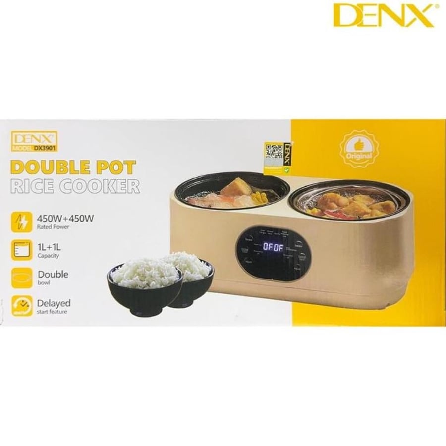 DENX جهاز طبخ كهربائي مزدوج دينكس DX3901 – سعة 2 لتر