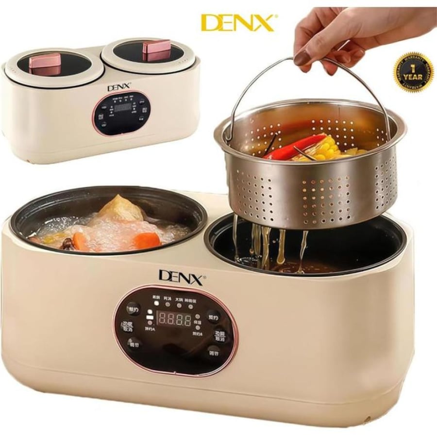 DENX جهاز طبخ كهربائي مزدوج دينكس DX3901 – سعة 2 لتر