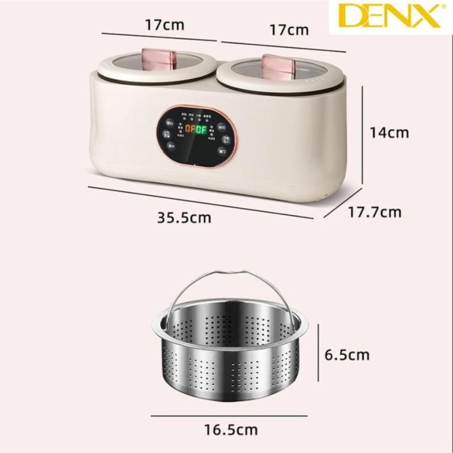 DENX جهاز طبخ كهربائي مزدوج دينكس DX3901 – سعة 2 لتر